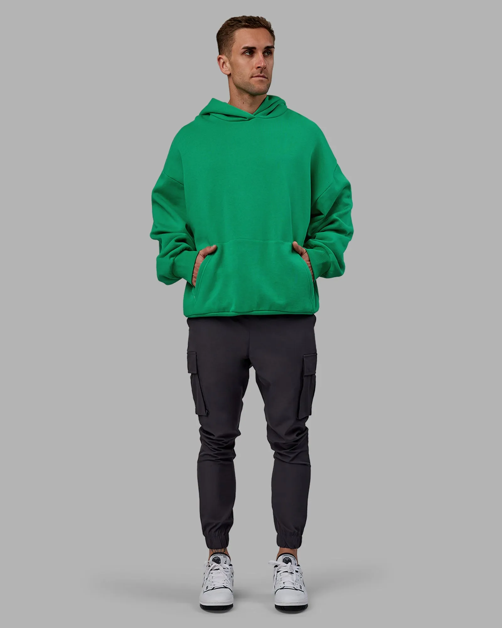 Unisex We Rise Hooide Oversize - Impact Green-White
