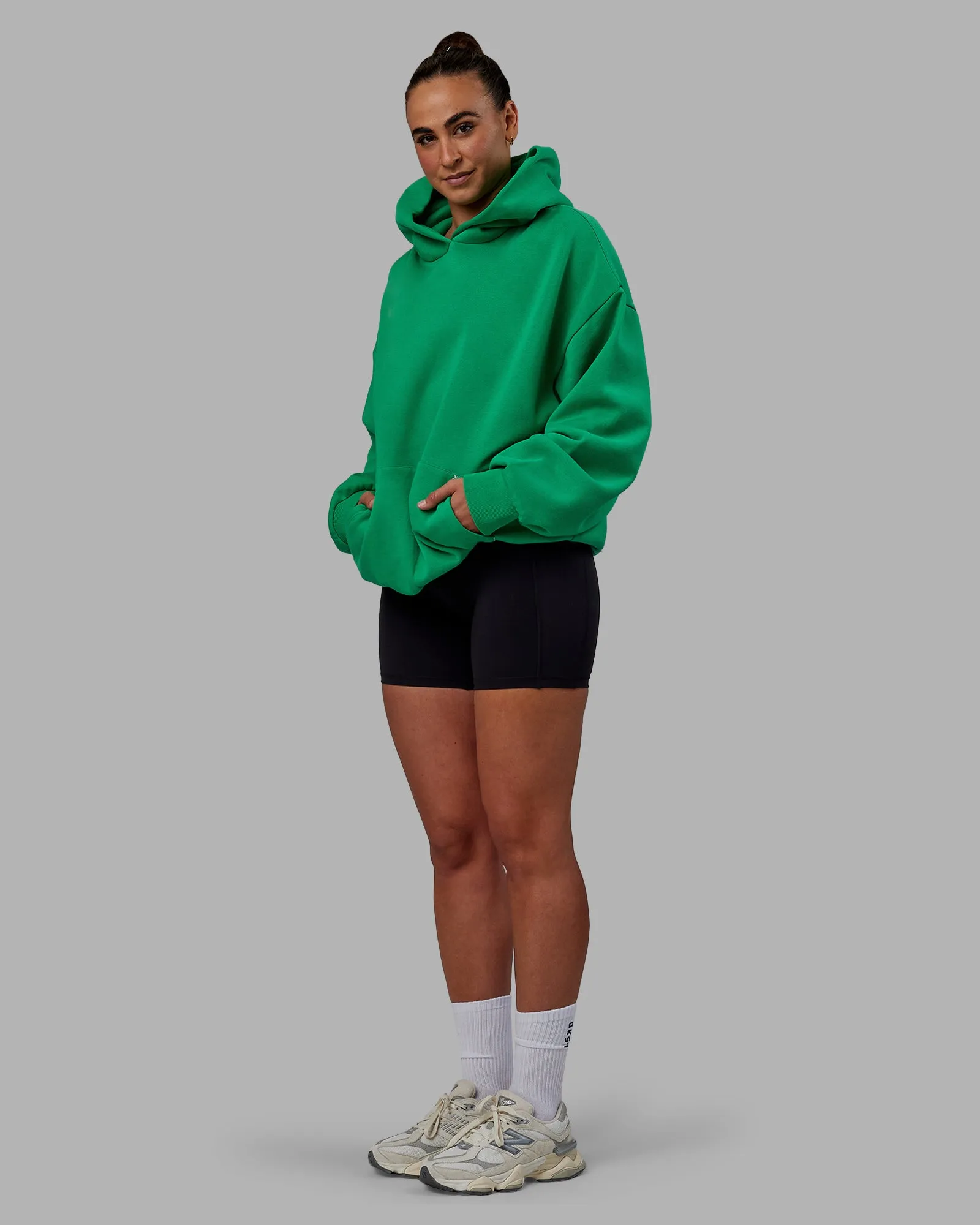 Unisex We Rise Hooide Oversize - Impact Green-White