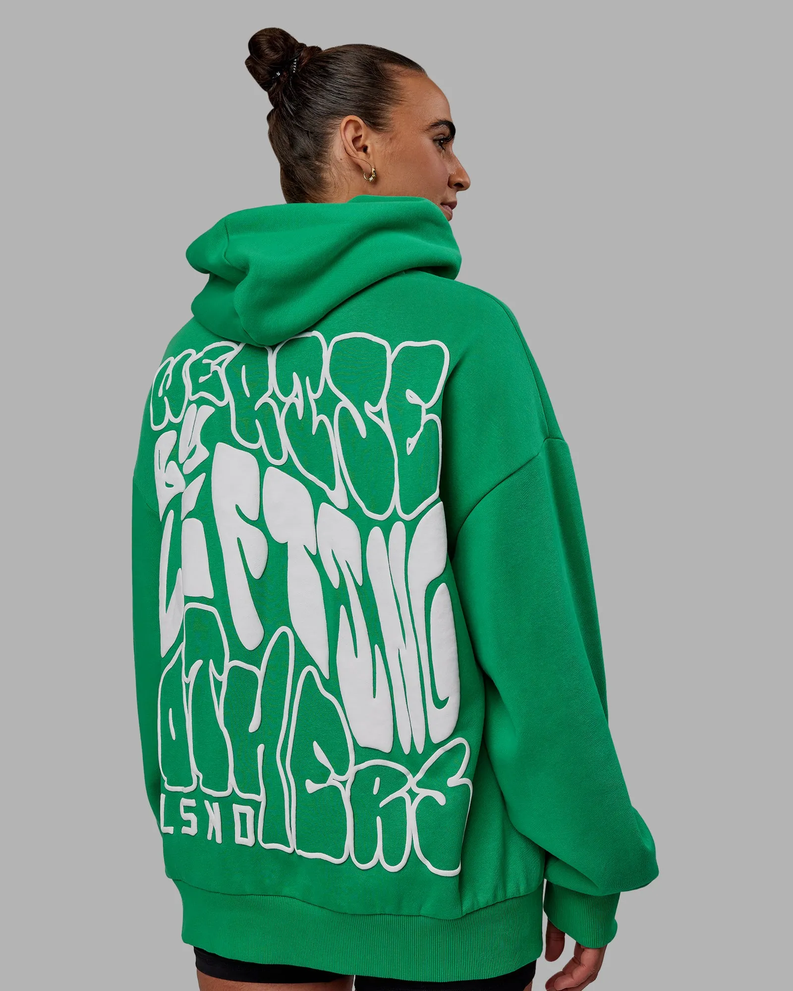 Unisex We Rise Hooide Oversize - Impact Green-White
