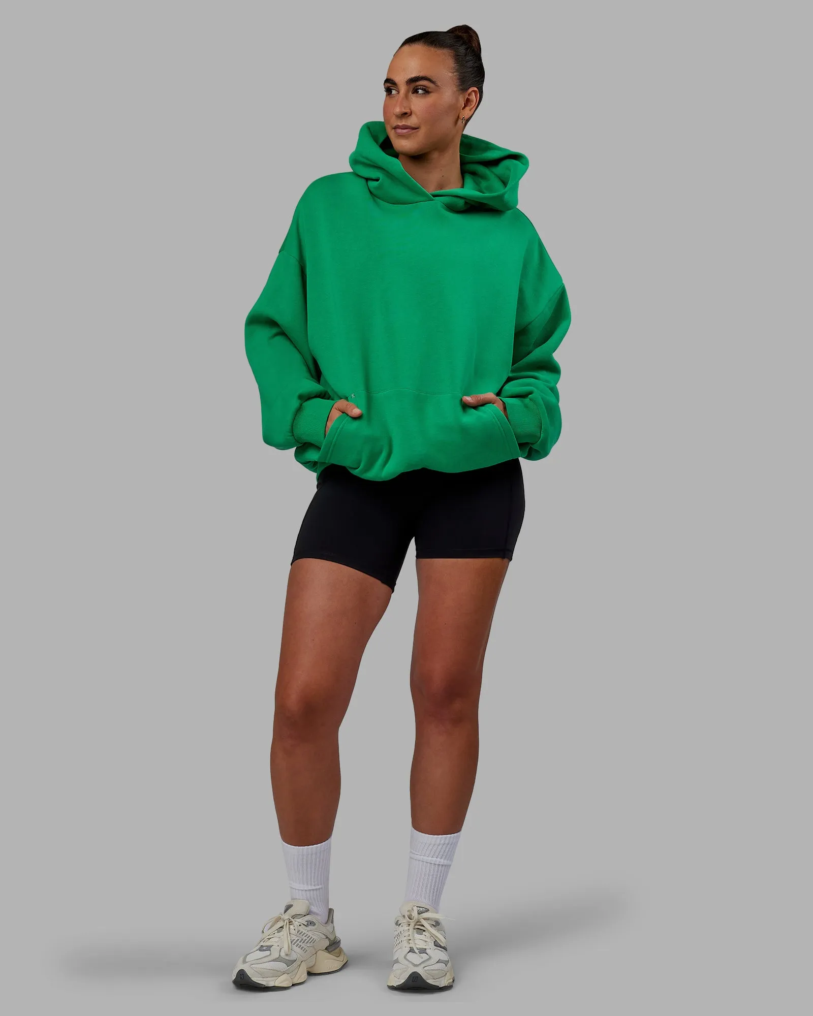 Unisex We Rise Hooide Oversize - Impact Green-White