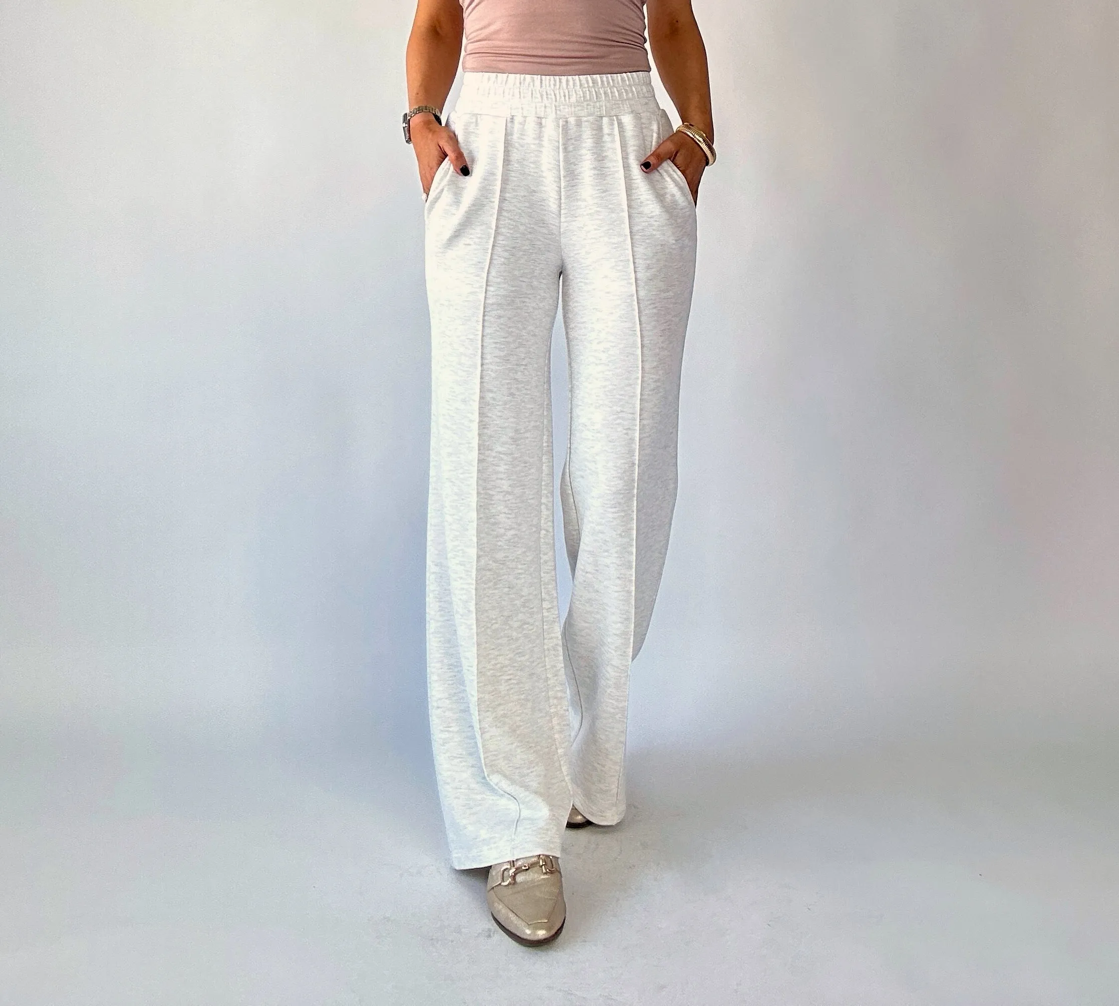 VARLEY The Wide Leg Pant 30" - Ivory Marl
