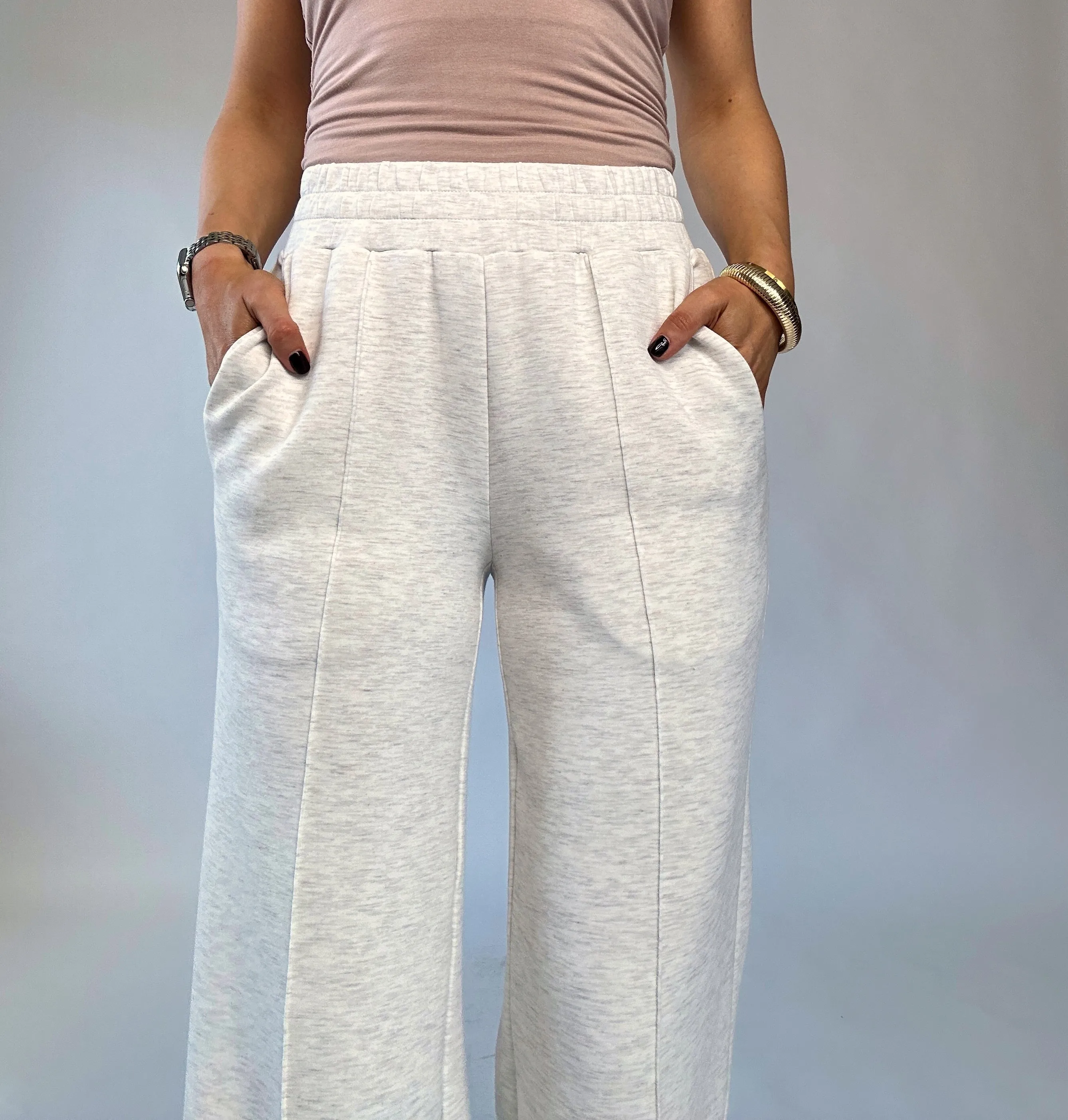 VARLEY The Wide Leg Pant 30" - Ivory Marl