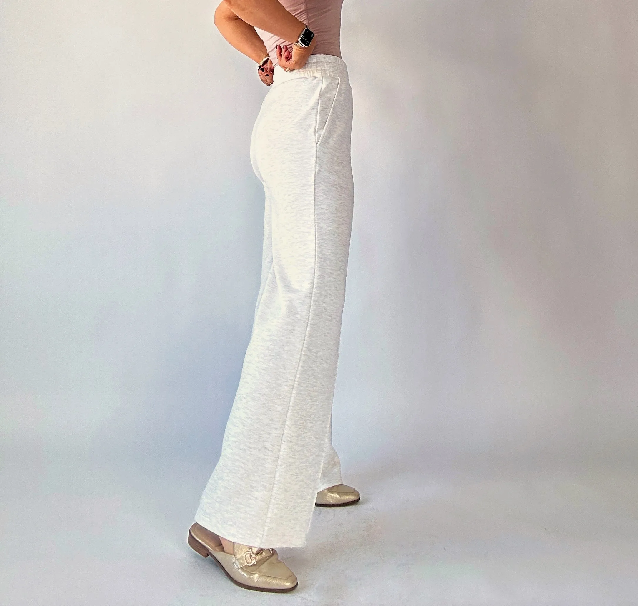 VARLEY The Wide Leg Pant 30" - Ivory Marl
