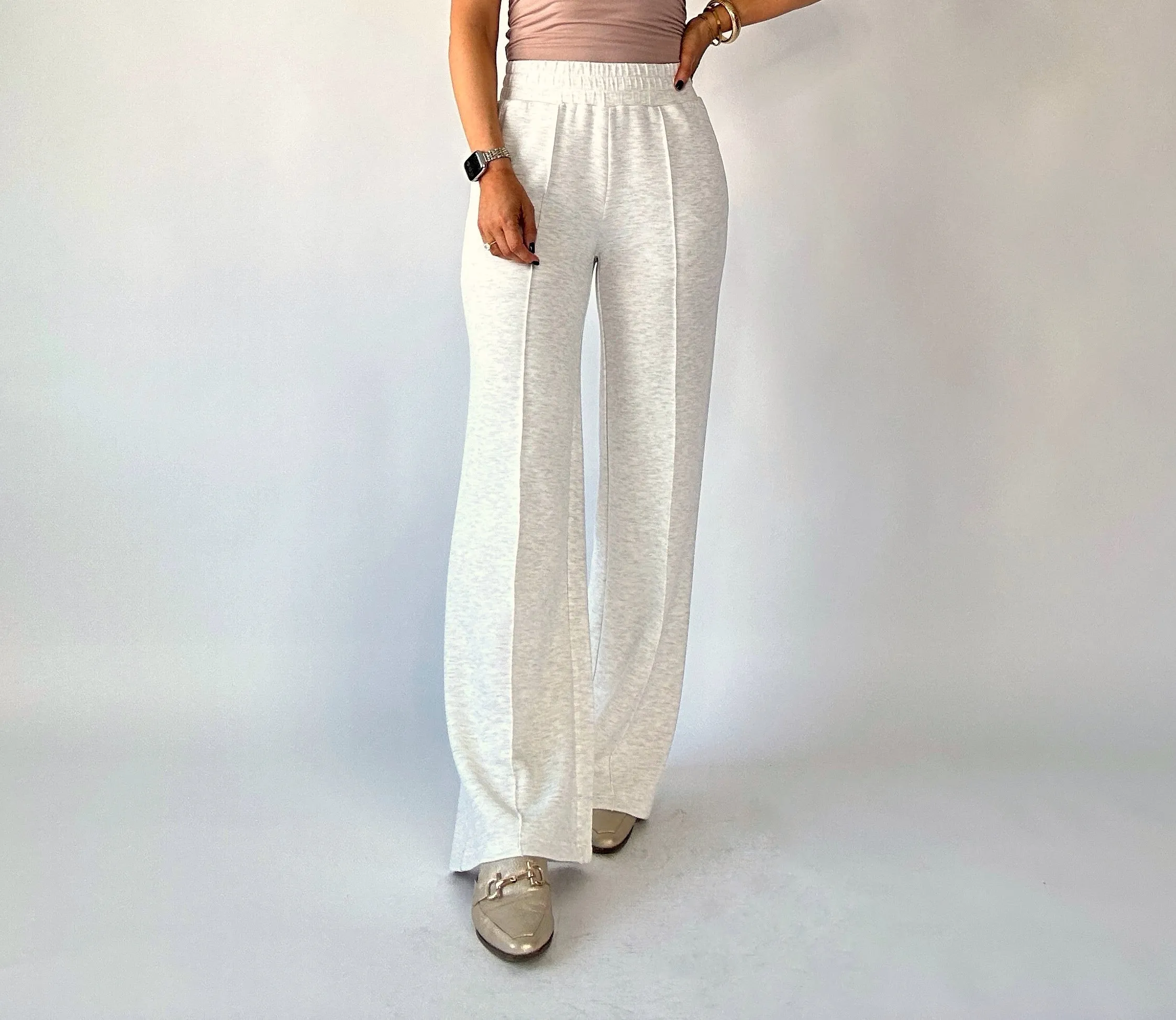 VARLEY The Wide Leg Pant 30" - Ivory Marl