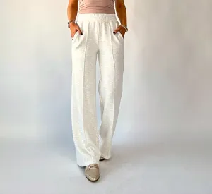 VARLEY The Wide Leg Pant 30" - Ivory Marl