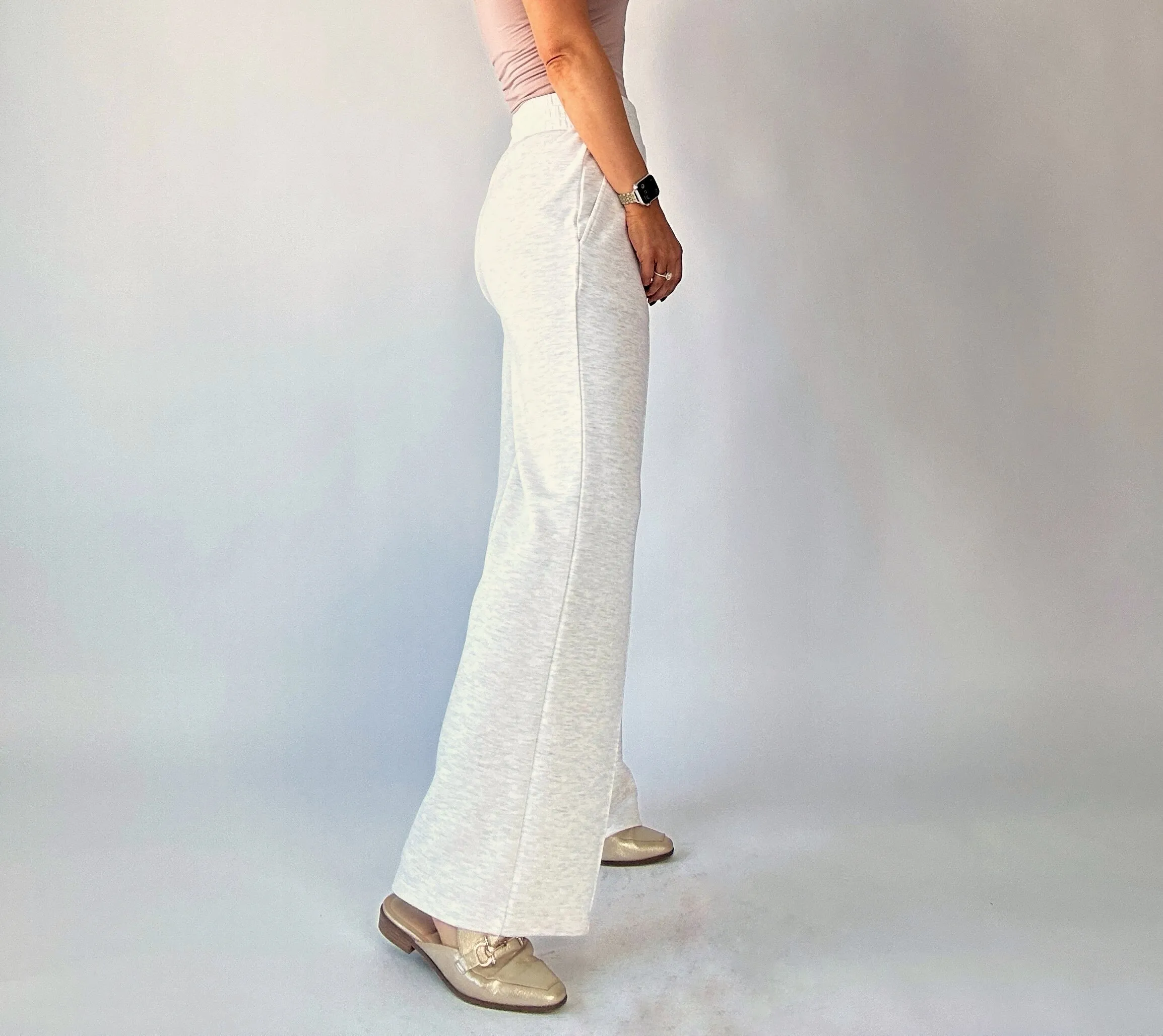 VARLEY The Wide Leg Pant 30" - Ivory Marl