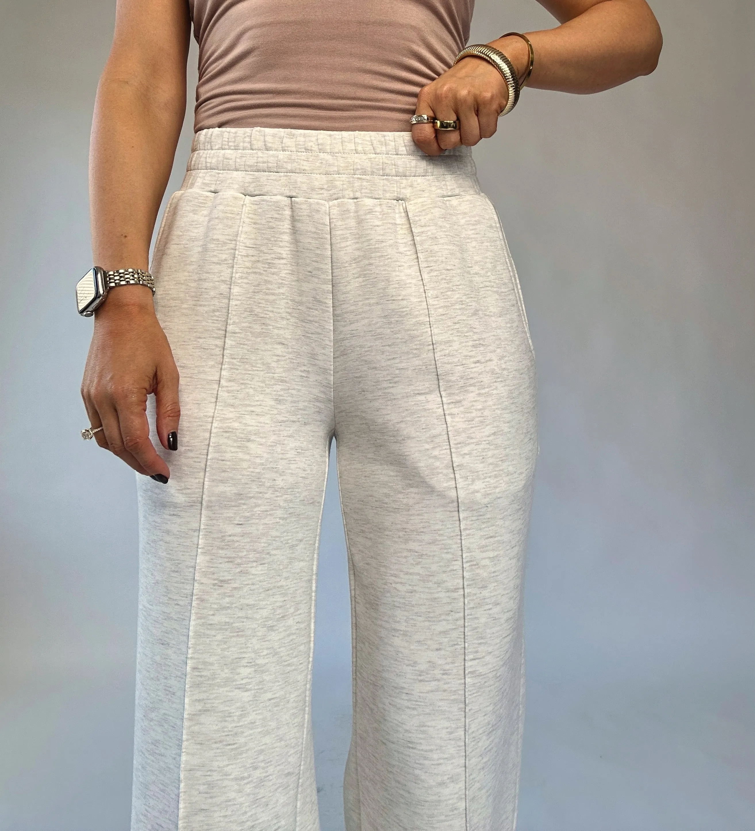 VARLEY The Wide Leg Pant 30" - Ivory Marl
