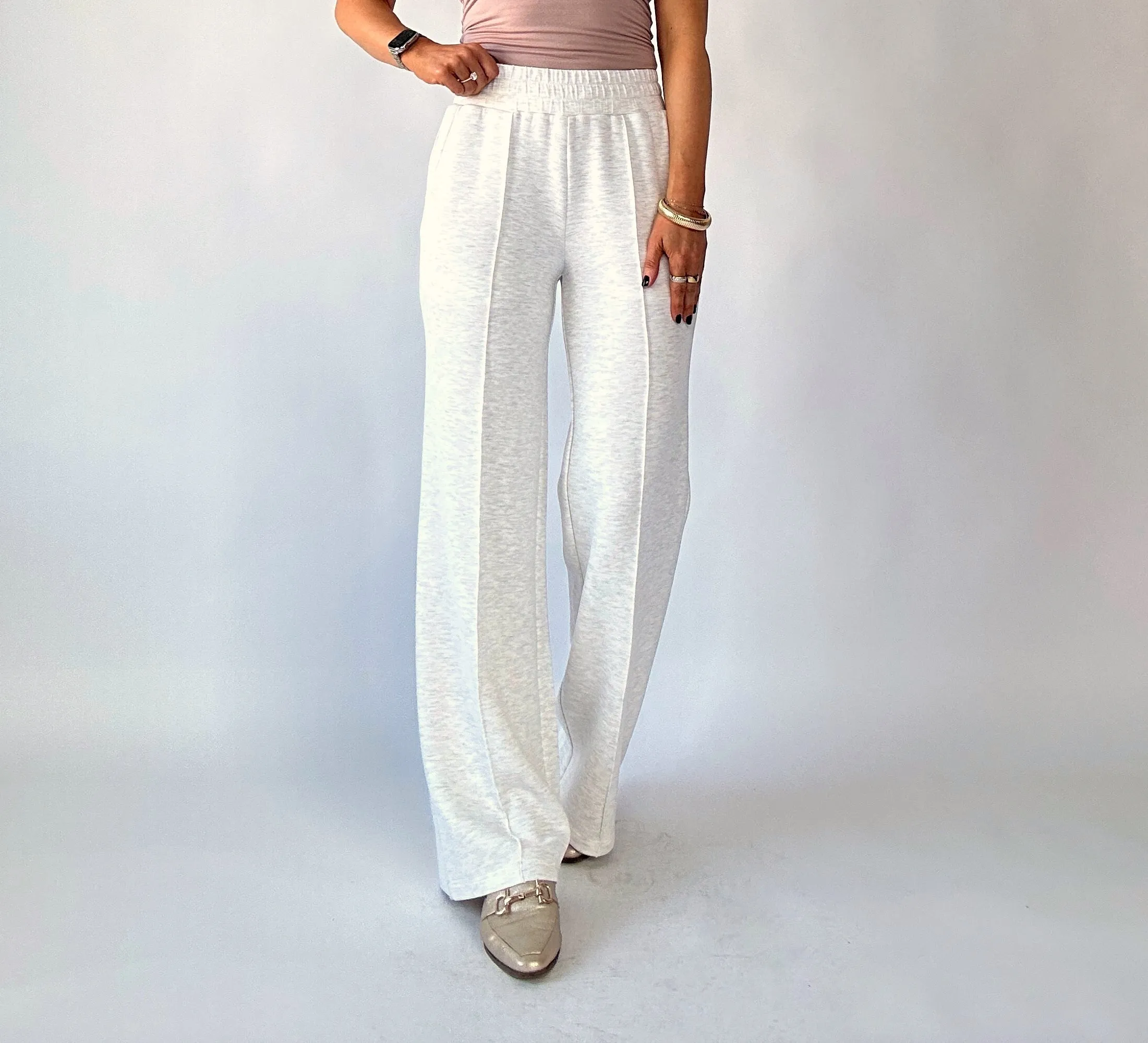 VARLEY The Wide Leg Pant 30" - Ivory Marl
