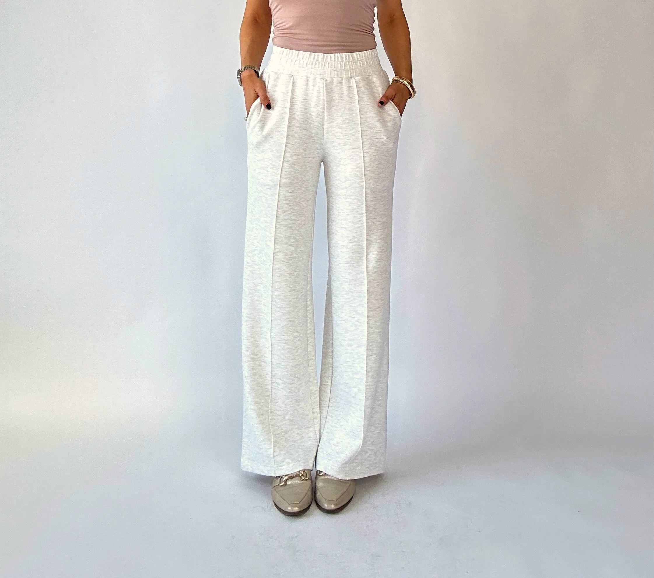 VARLEY The Wide Leg Pant 30" - Ivory Marl