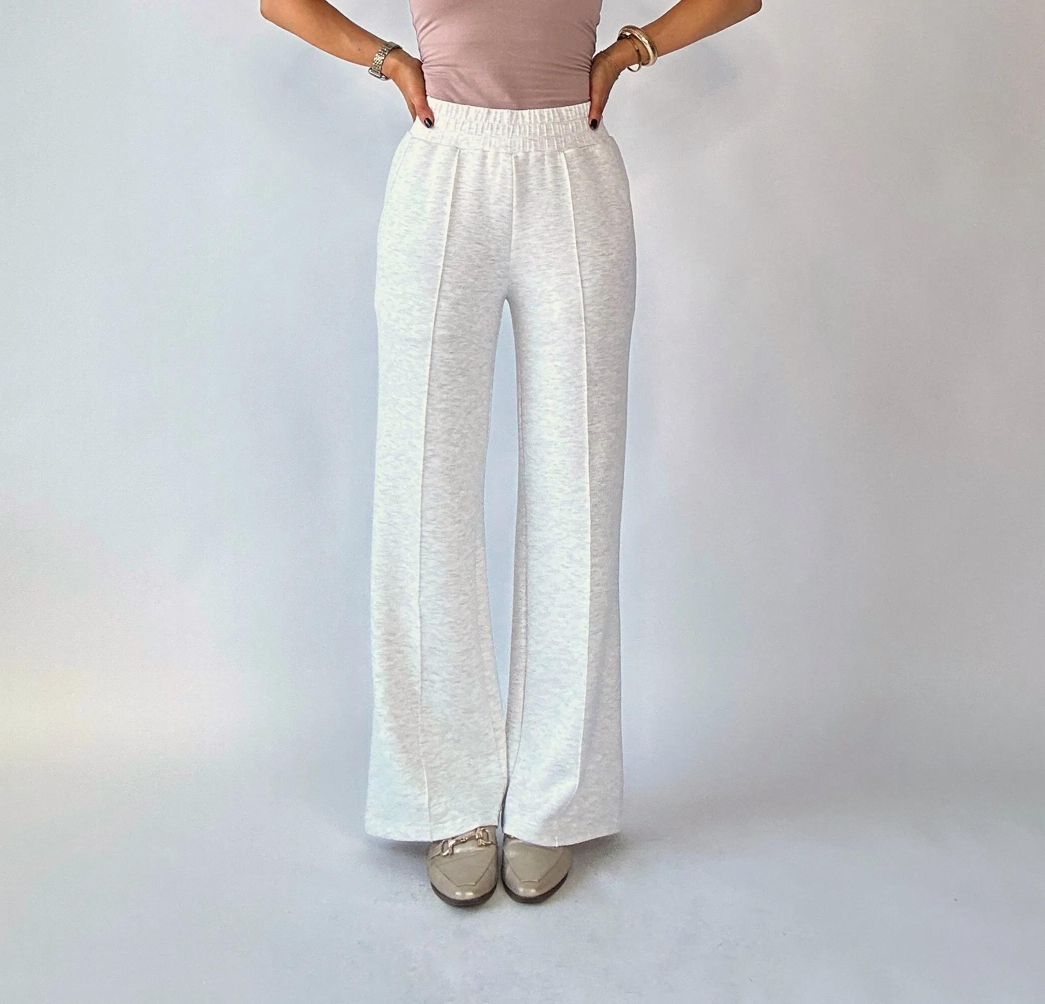 VARLEY The Wide Leg Pant 30" - Ivory Marl