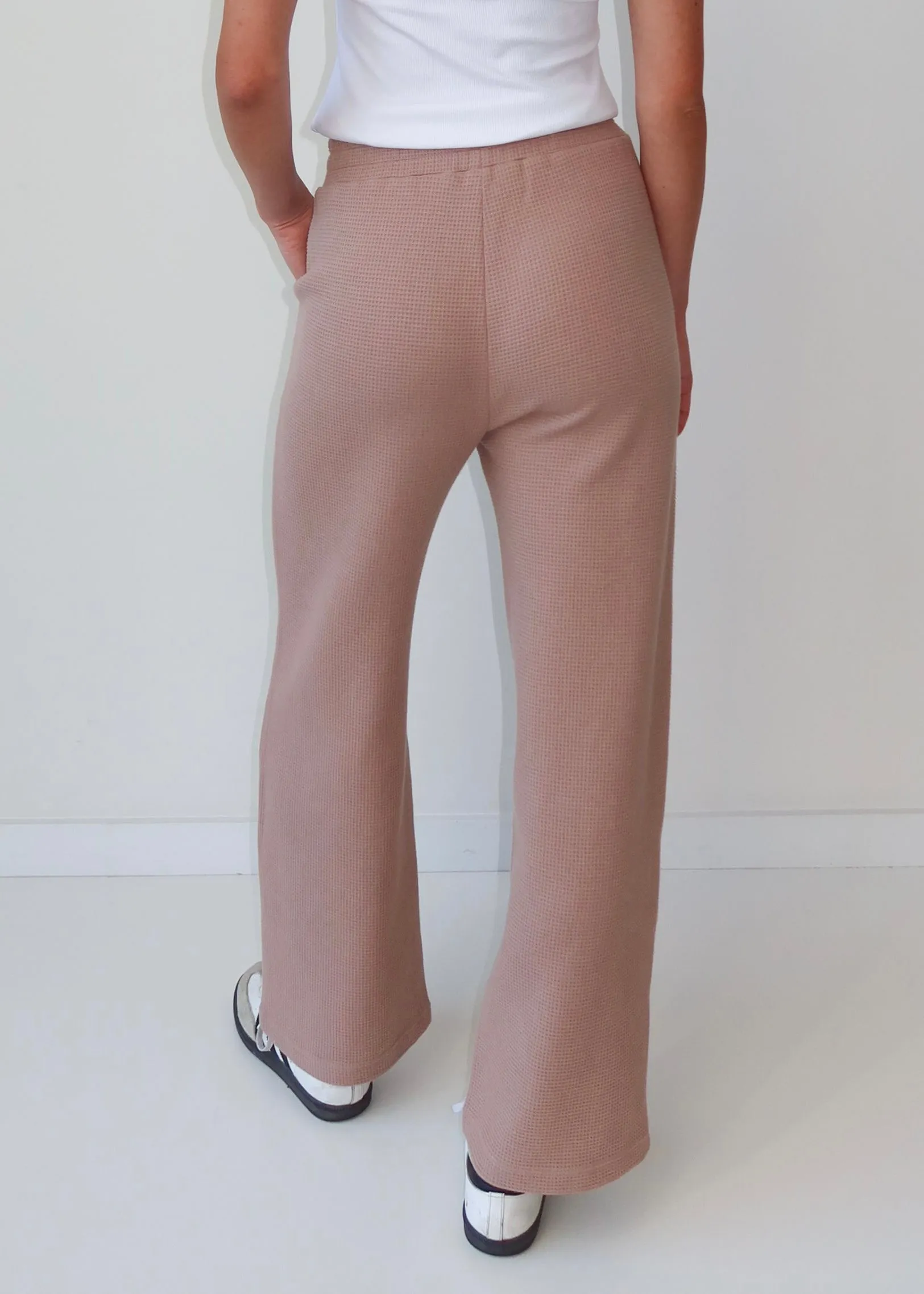Waffle Knit Wide Leg Pant