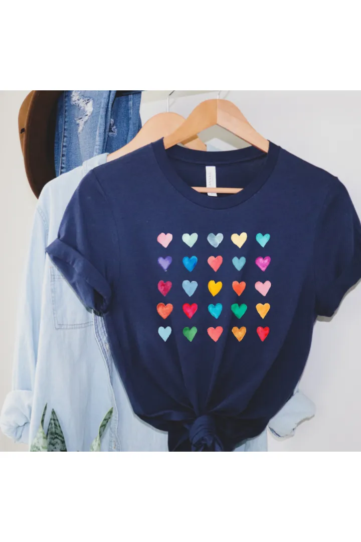 Watercolor Hearts Crewneck Sweatshirt