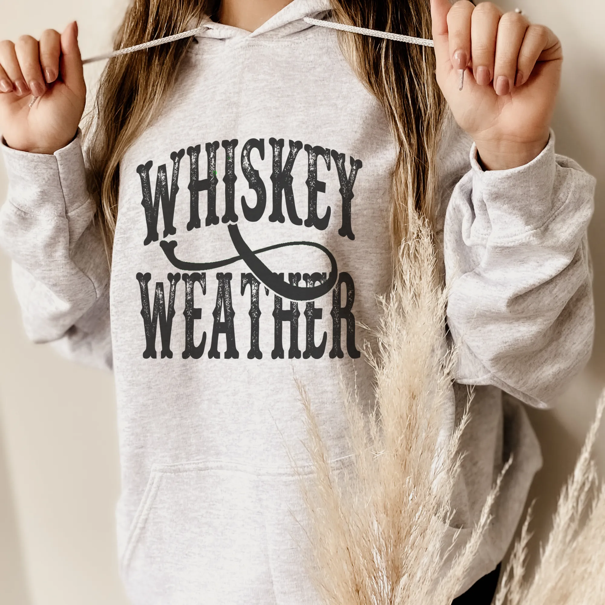 Whiskey Weather Western Graphic Hoodie: Sand