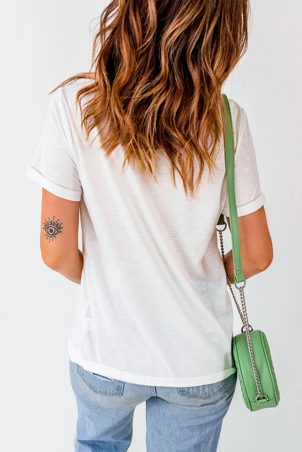 White BOO Crew Neck Graphic T Shirt