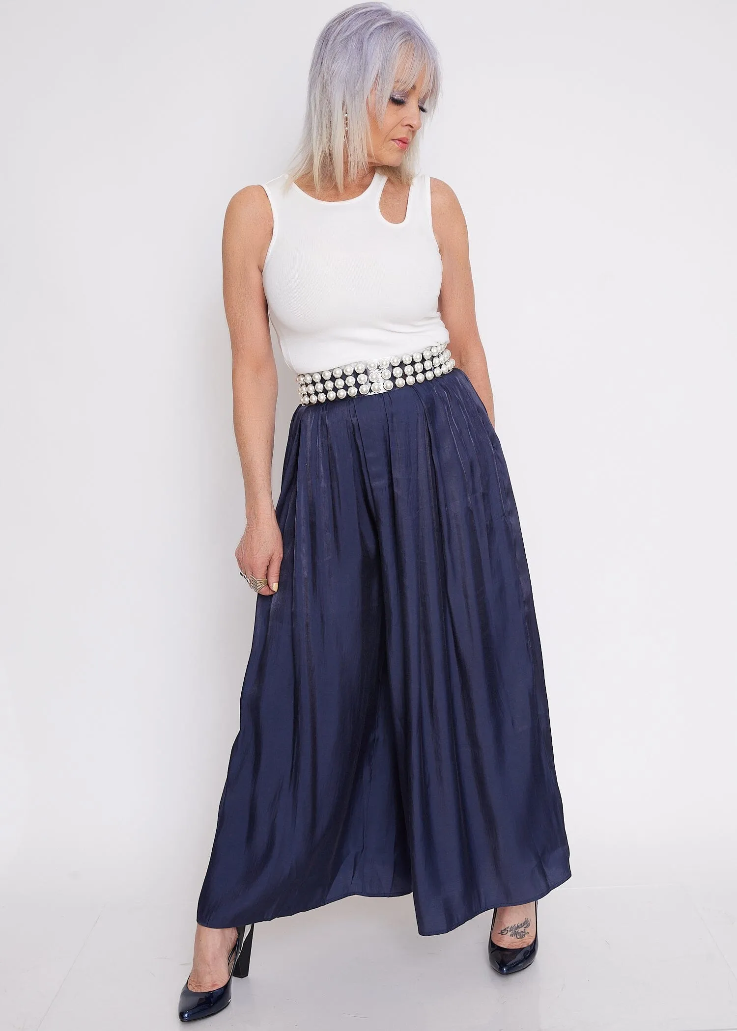Wide Leg Silky Trouser