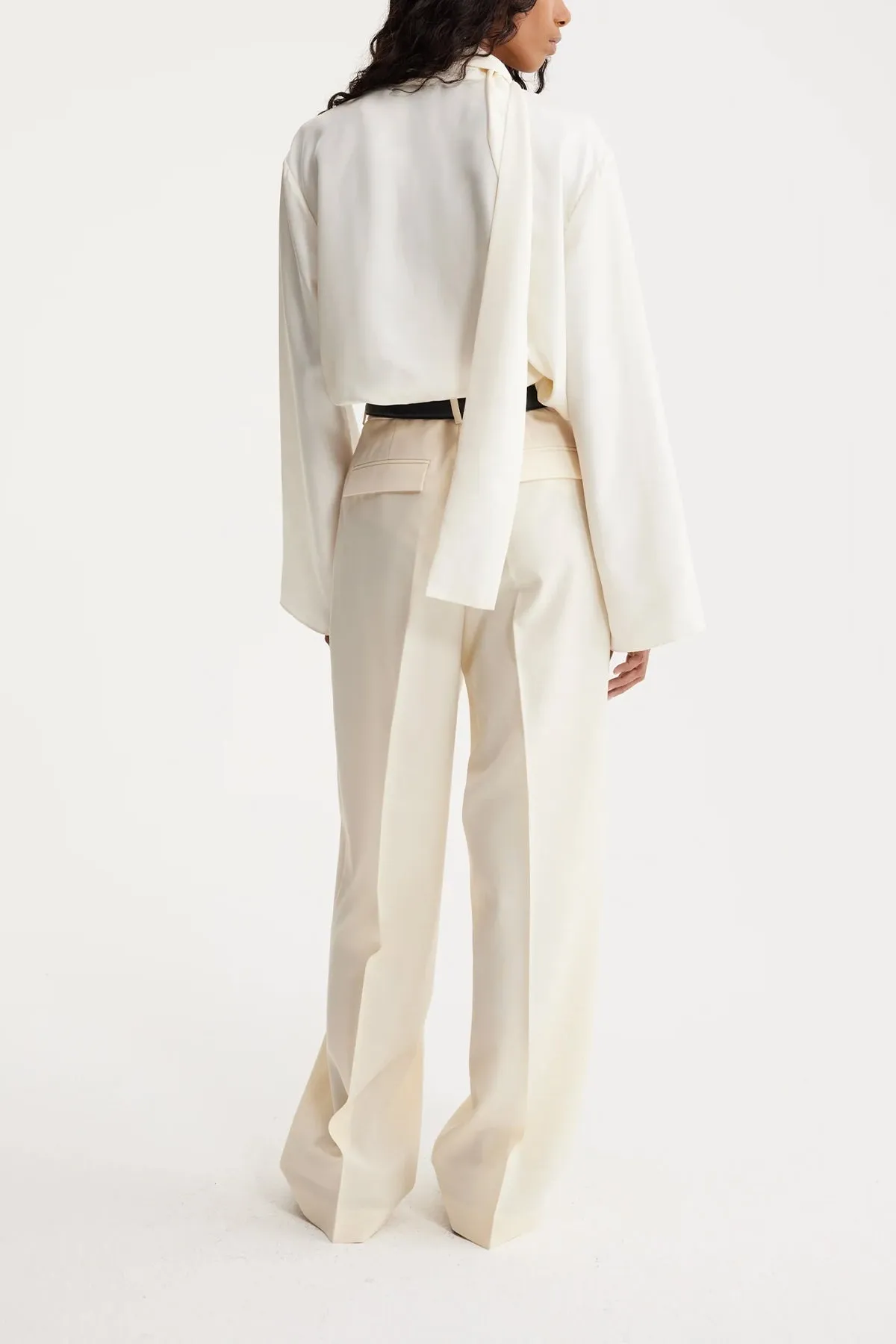 Wide Leg Trousers in Off-White