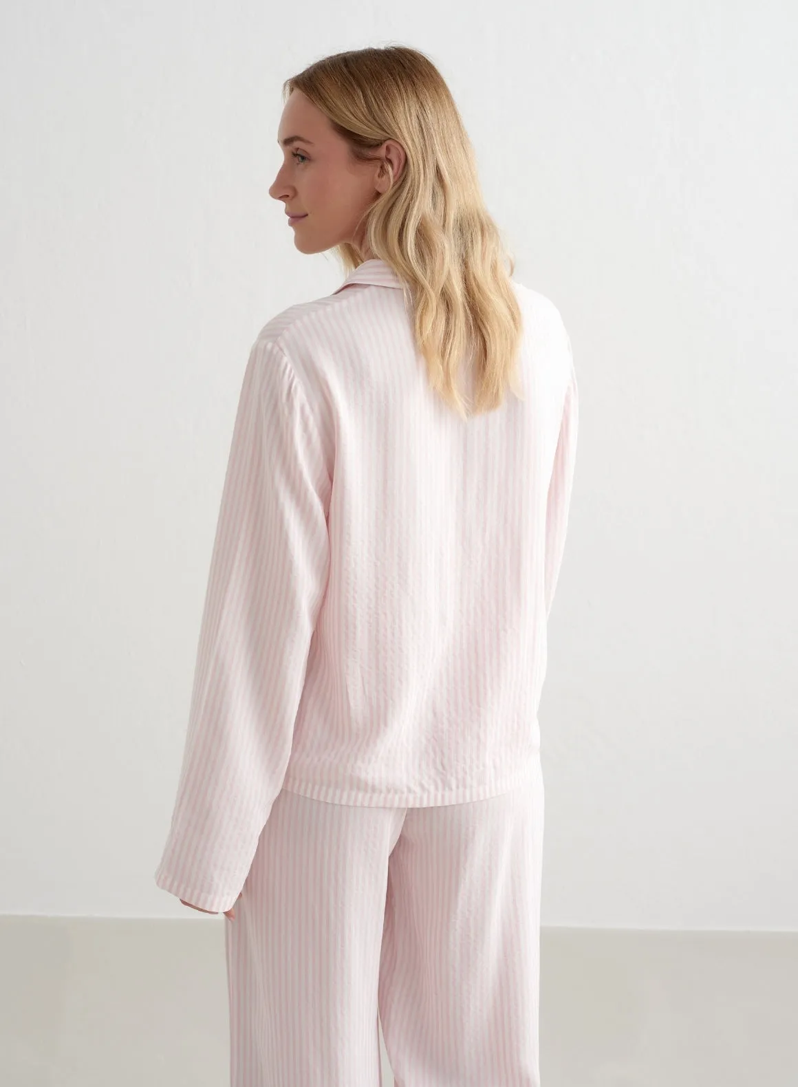 Winter Bloom Stripe Pyjama Shirt