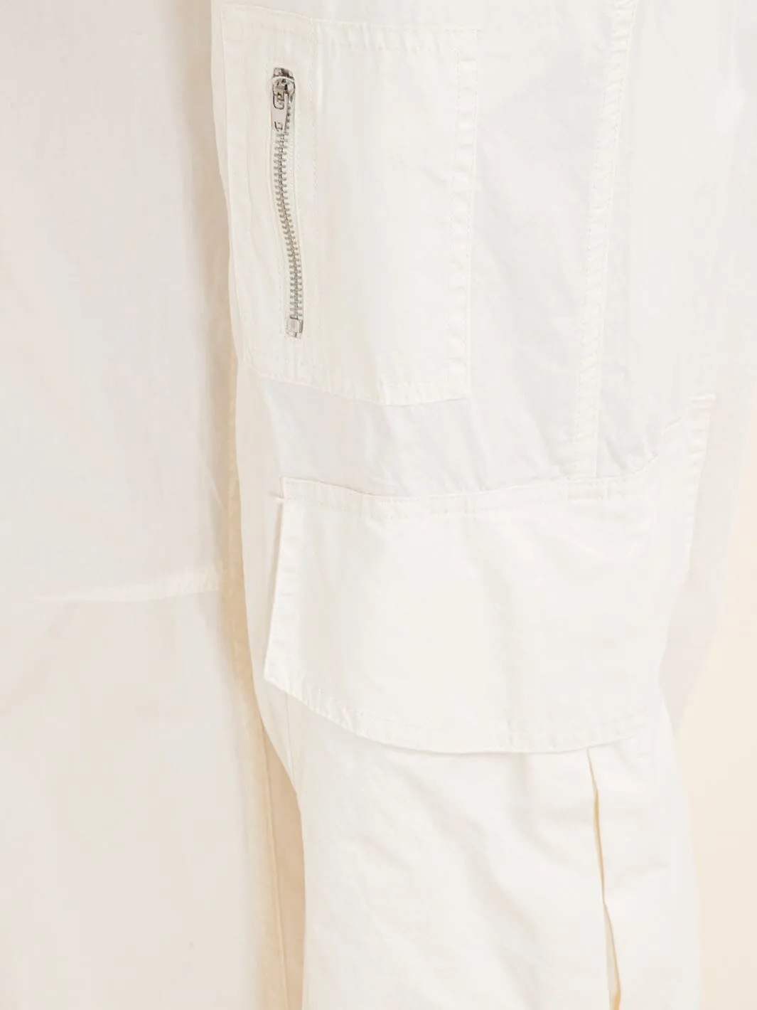 WOMEN'S BUTTON CLOSURE CARGO POCKETS WIDE LEG PANTS