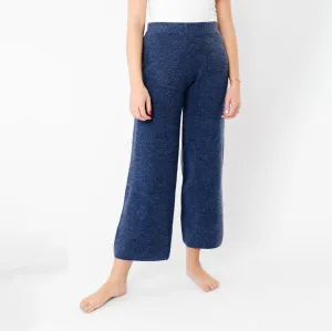 Women's Luxe Wide Leg Sweater Pant - Navy