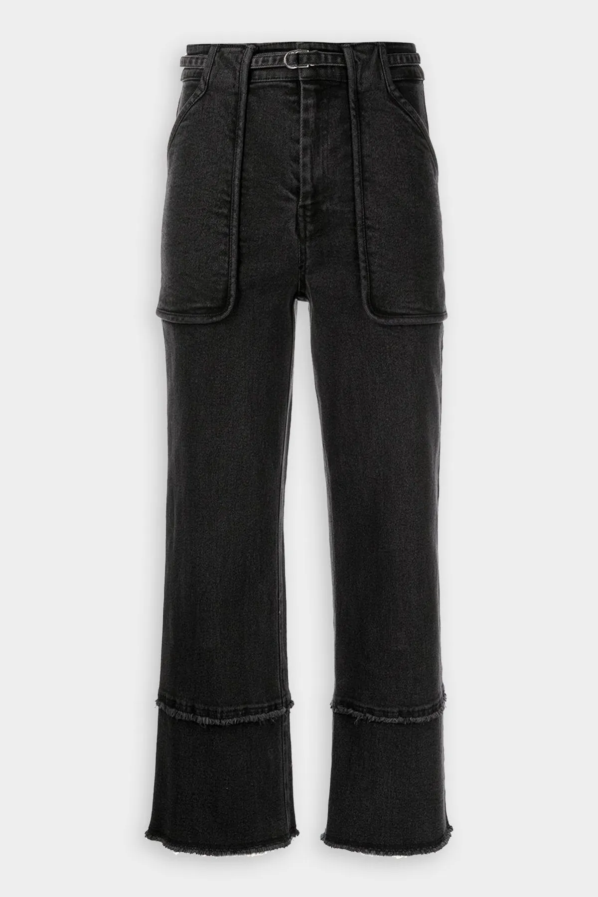Zuri Cropped Wide Leg Pant in Black